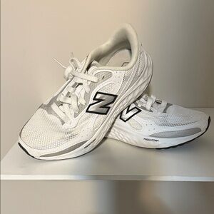 New Balance White and Black Athletic Sneakers
